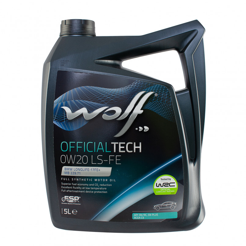 Олива моторна WOLF OFFICIALTECH 0W20 LS-FE 5л.